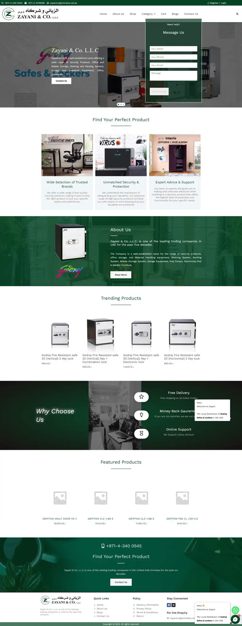 Zayani website showcase